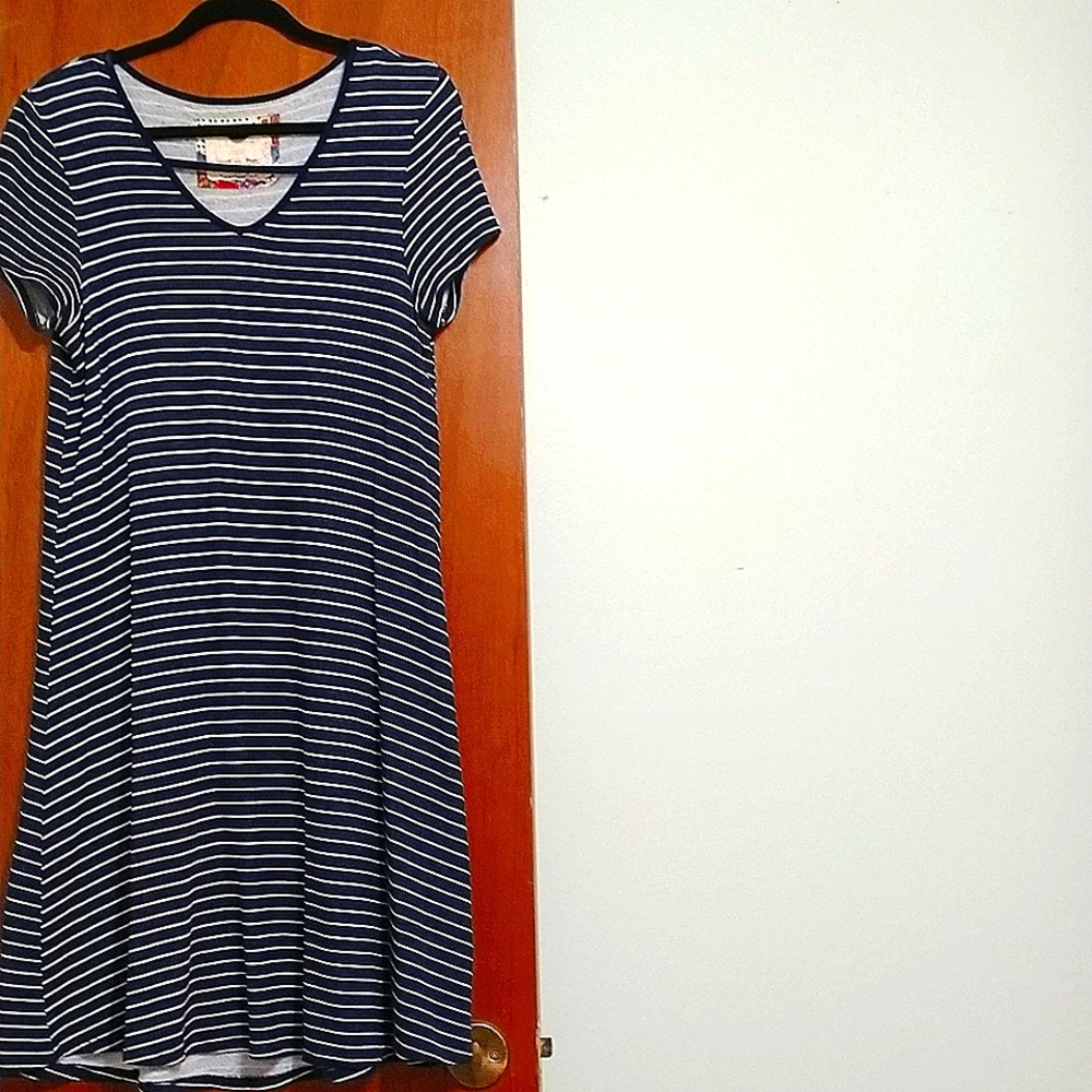 Cupio blue and white striped dress